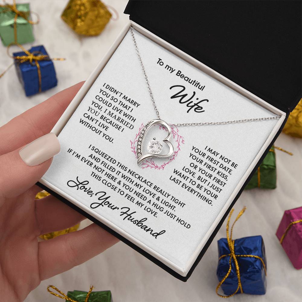 To My Beautiful Wife - Forever Love Necklace Forever Love Necklace