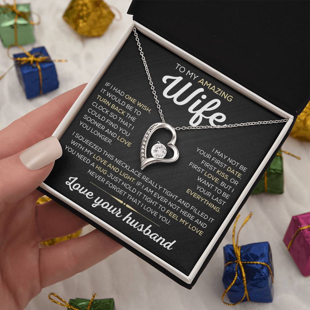 To My Amazing Wife  One Wish  Forever Love Necklace Forever Love Necklace