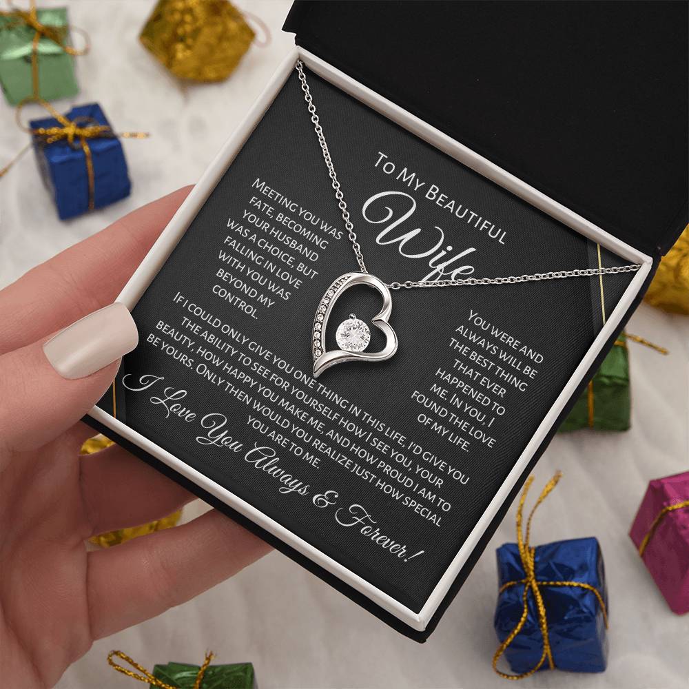 To My Beautiful Wife - One Thing - Forever Love Necklace