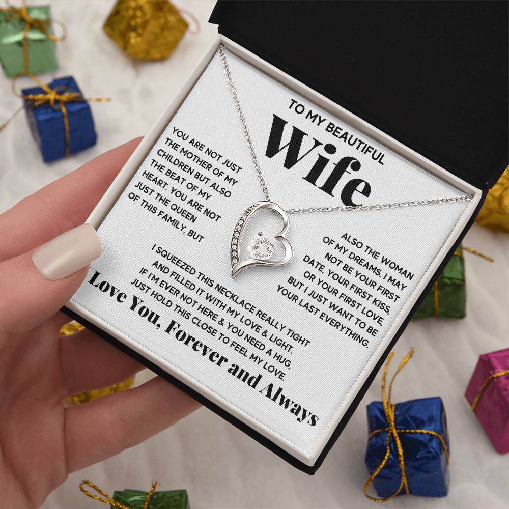 To My Beautiful Wife Beat Of My Heart Forever Love Necklace Forever Love Necklace