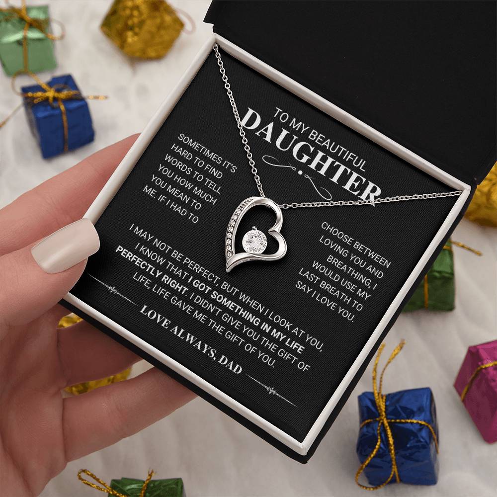 Daughter My Last Breath Forever Love Necklace Gift Forever Love Necklace