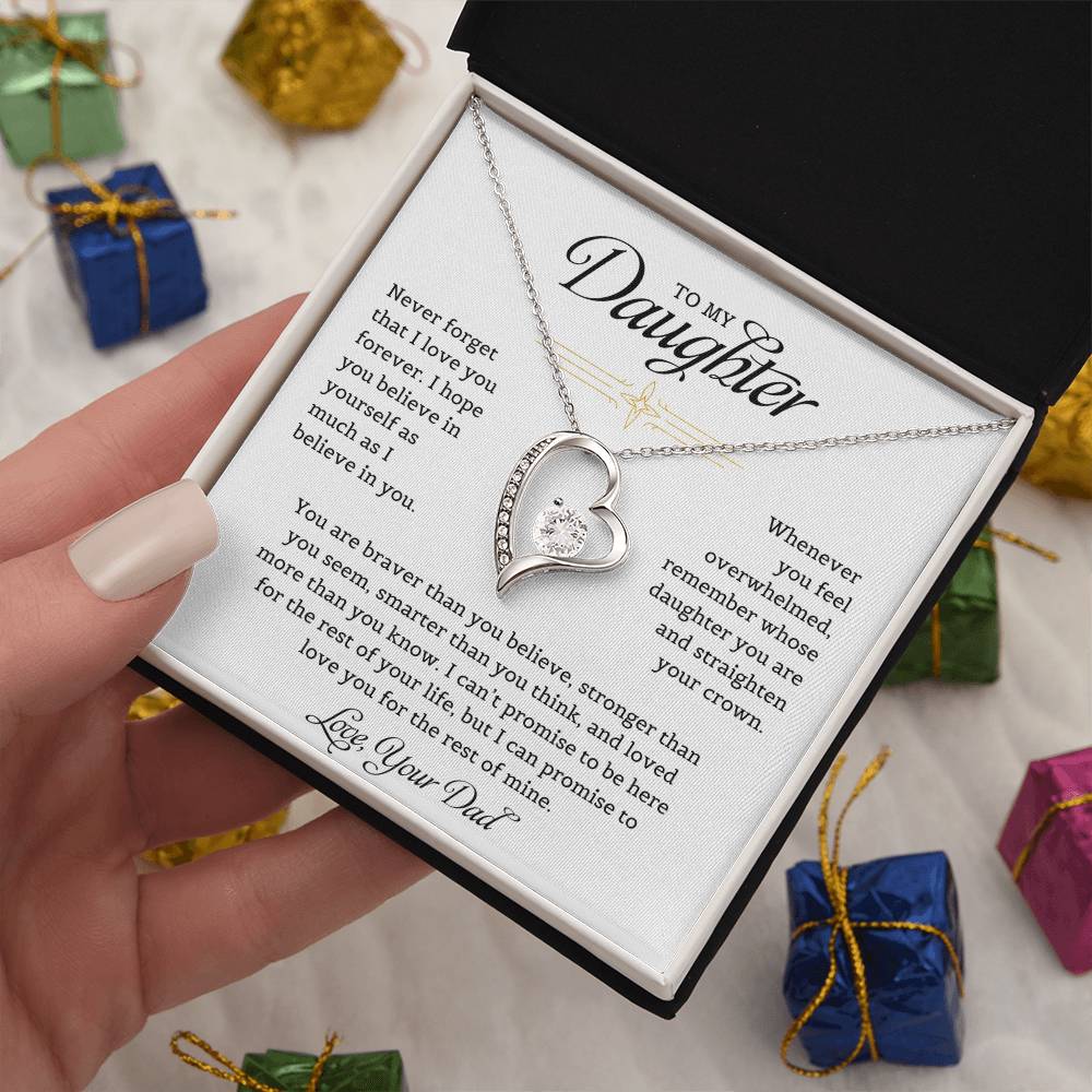 To My Daughter  Never Forget That I Love You - Forever Love Necklace Forever Love Necklace