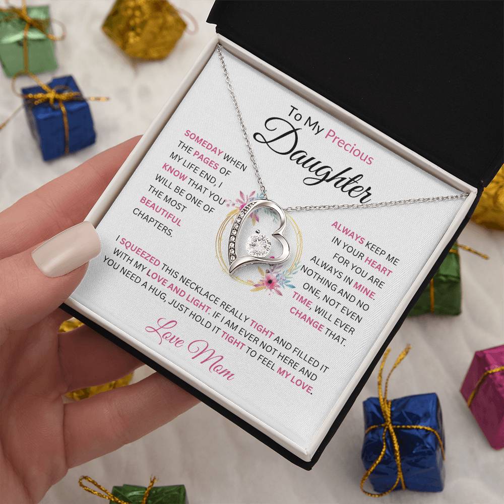 To My Precious Daughter  Someday When The Pages Love Mom Necklace Forever Love Necklace