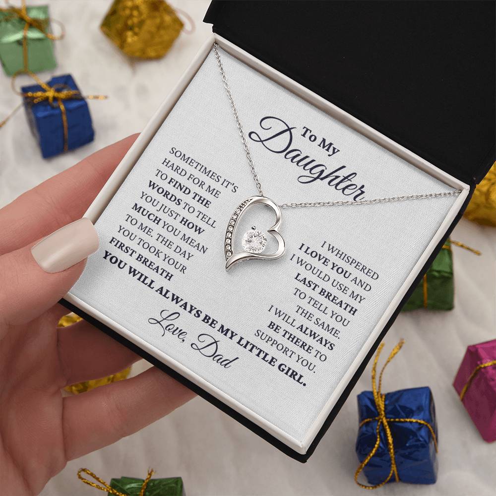 Gift For Daughter My Little Girl Necklace Forever Love Necklace