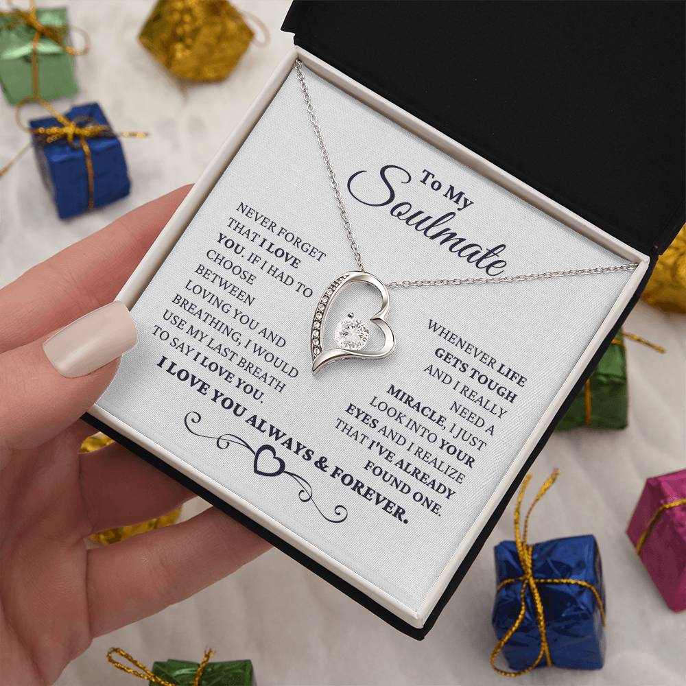 Gift For Soulmate - I Just Look Into Your Eyes Necklace Forever Love Necklace