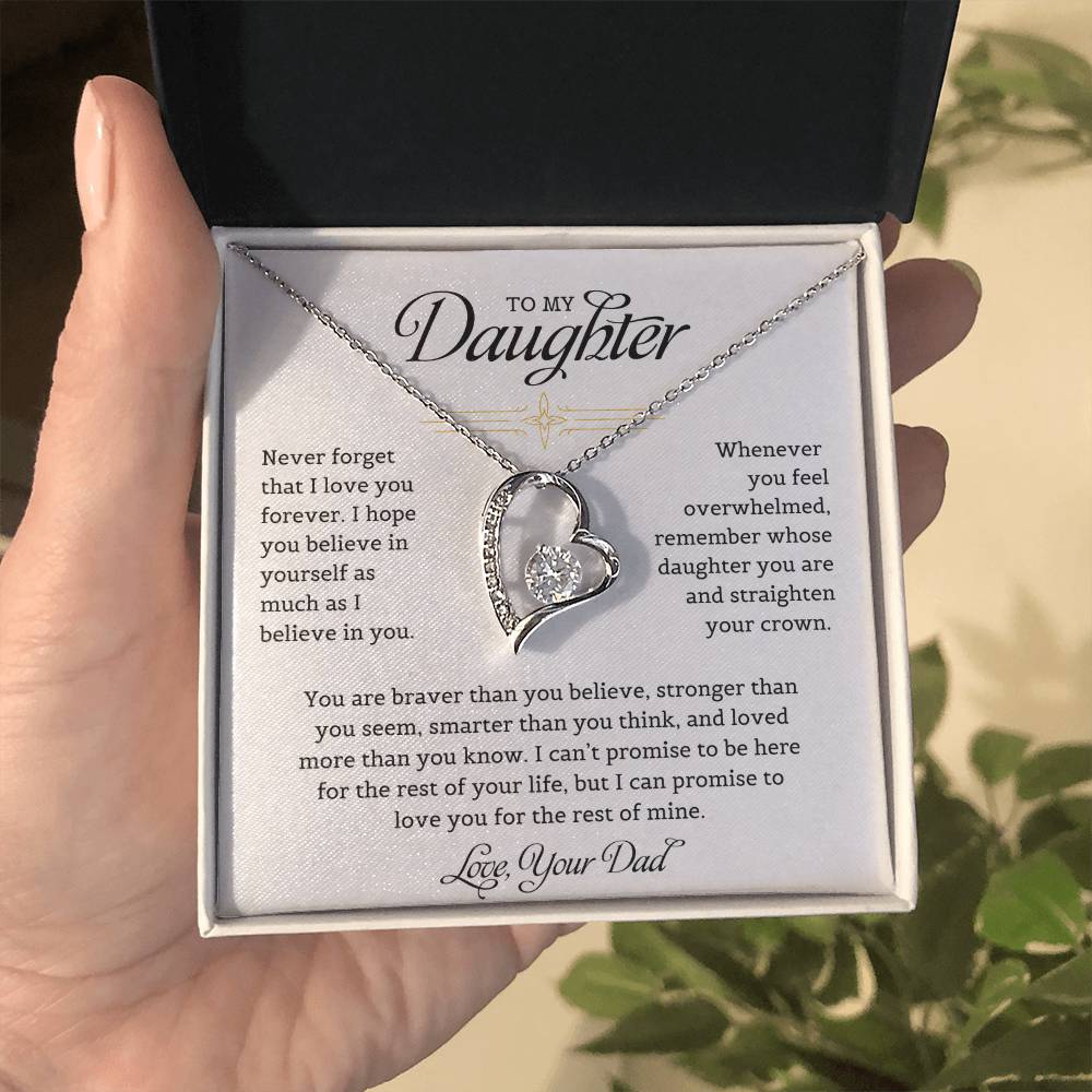 To My Daughter  Never Forget That I Love You - Forever Love Necklace Forever Love Necklace