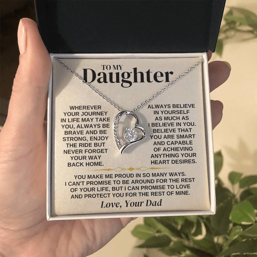 To My Daughter - Love Dad - Necklace Gift Set - Ss318 Forever Love Necklace