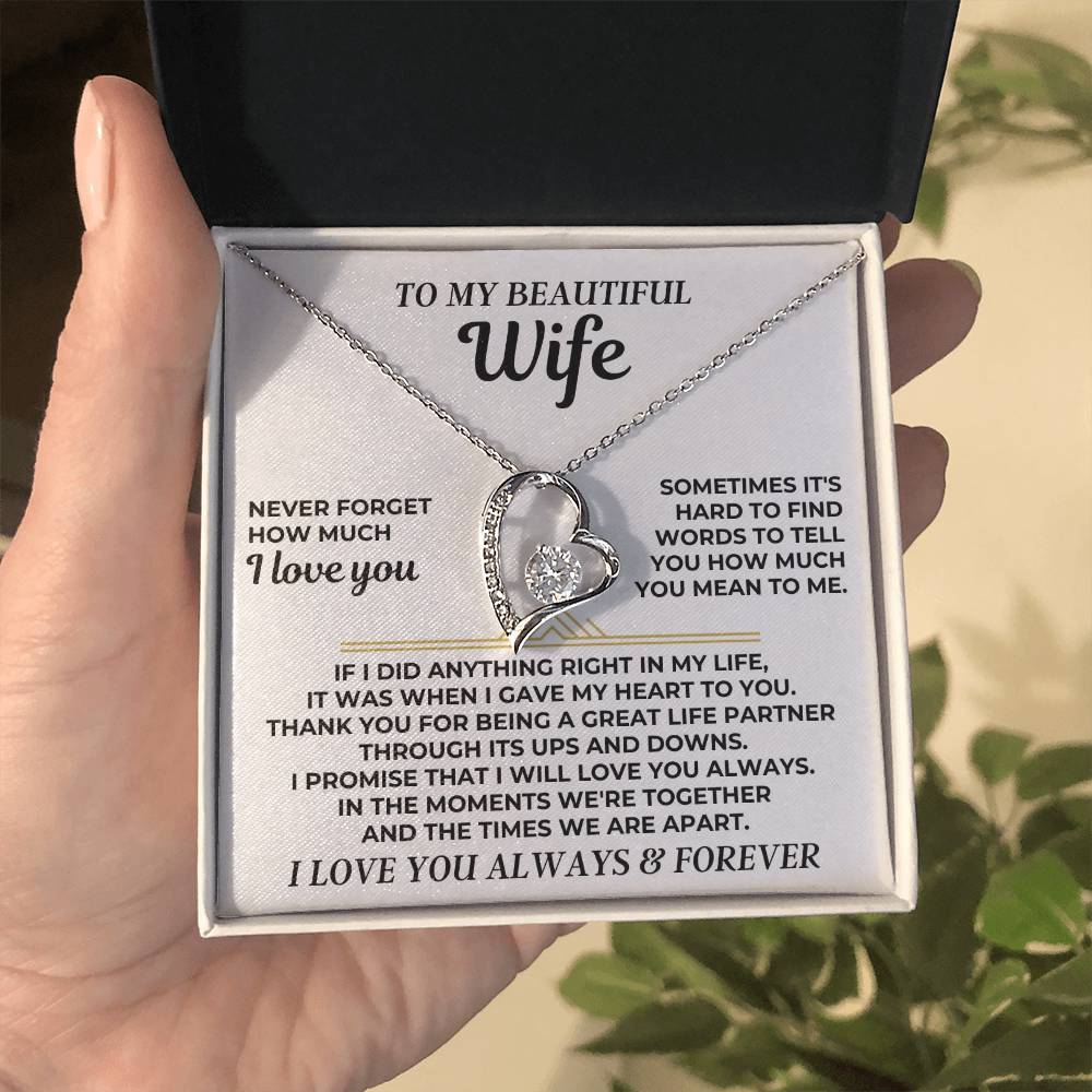 To My Beautiful Wife - Forever Love Gift Set - Ss547 Forever Love Necklace