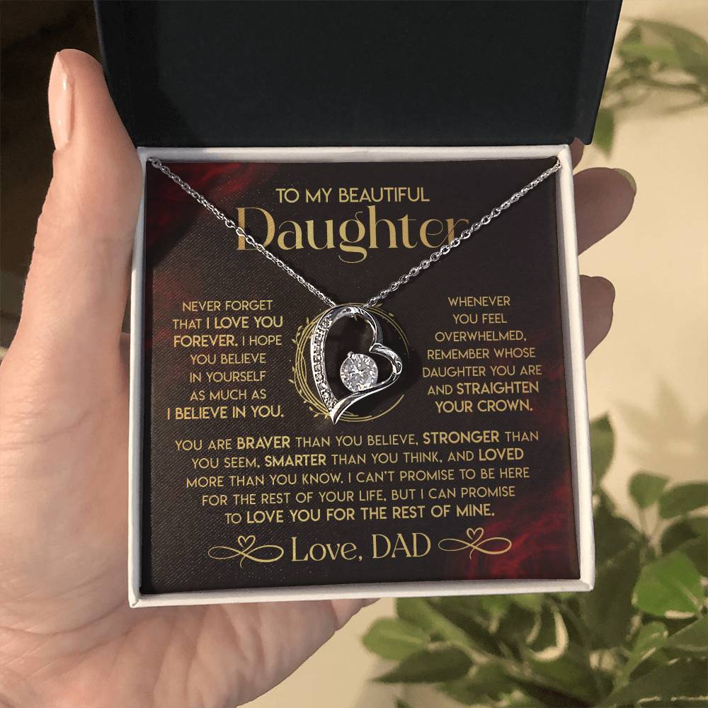 To My Daughter - Never Forget That I Love You - Forever Love Forever Love Necklace