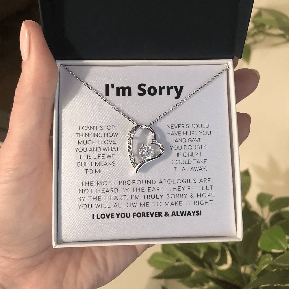 Apology Gift For Her - I'M Truly Sorry - Forever Love Necklace Forever Love Necklace