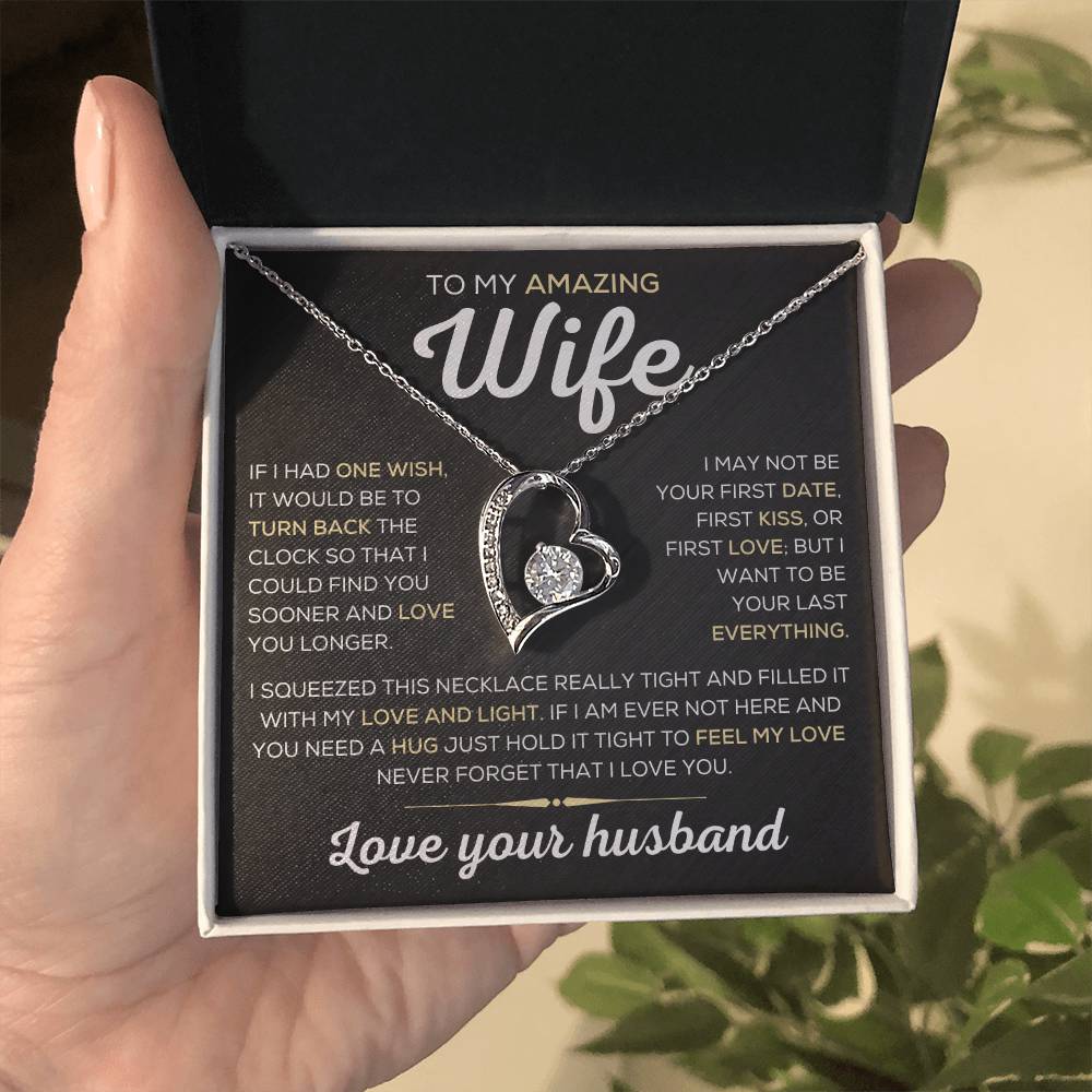 To My Amazing Wife  One Wish  Forever Love Necklace Forever Love Necklace