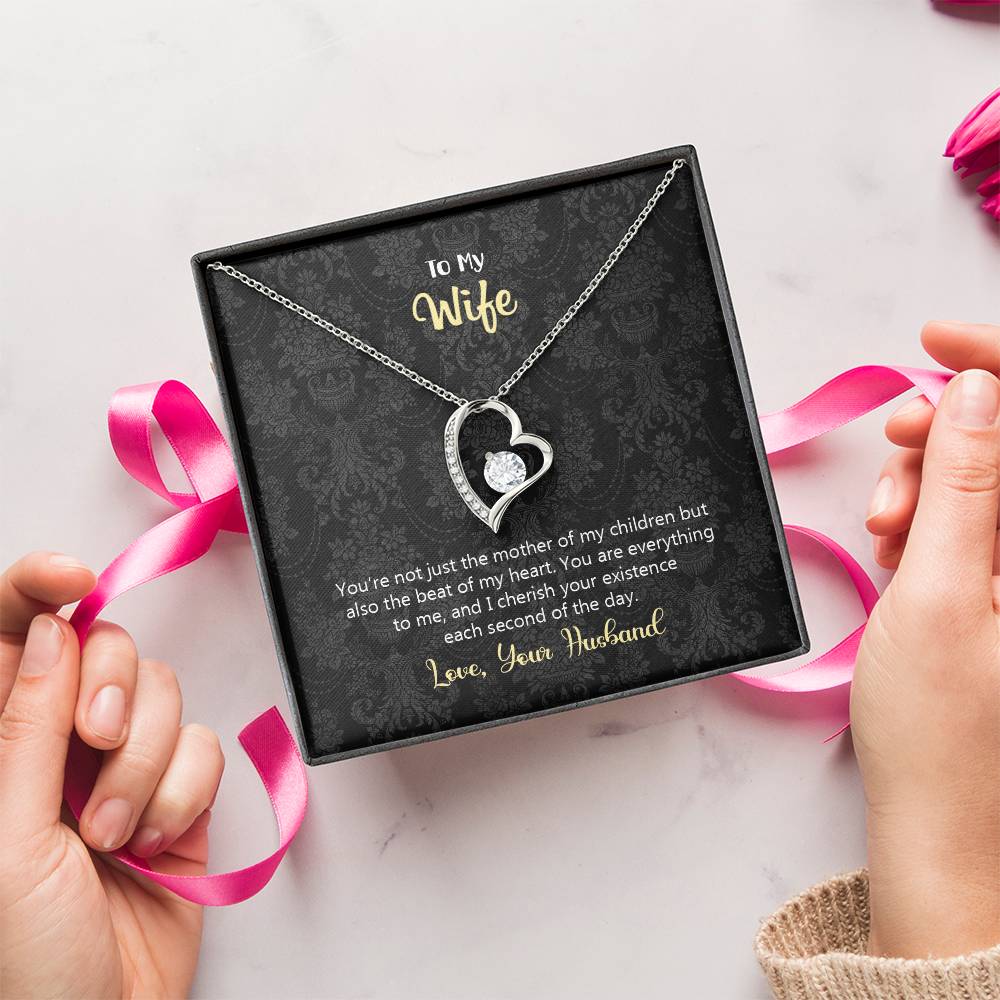 To My Wife Anniversary Gift Heart Necklace Forever Love Necklace