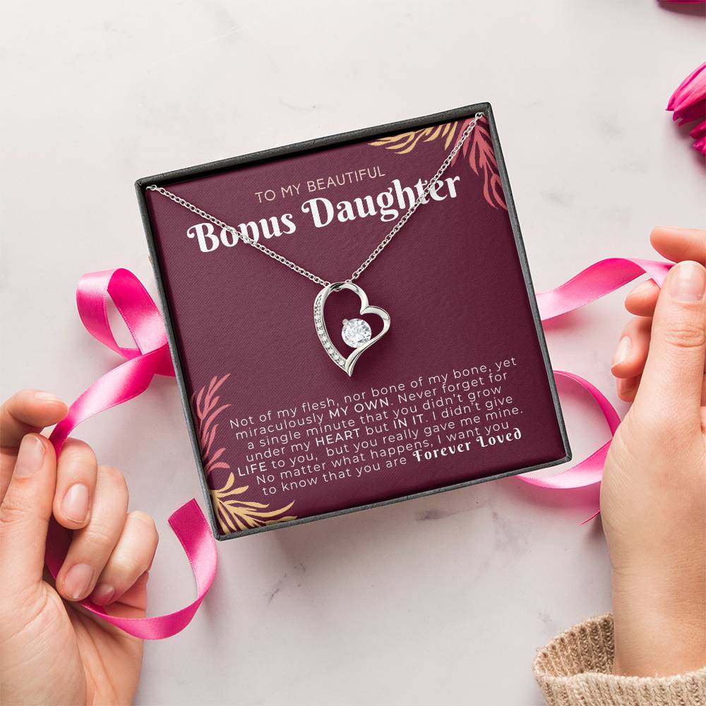 Beautiful Bonus Daughter Forever Loved Necklace Forever Love Necklace