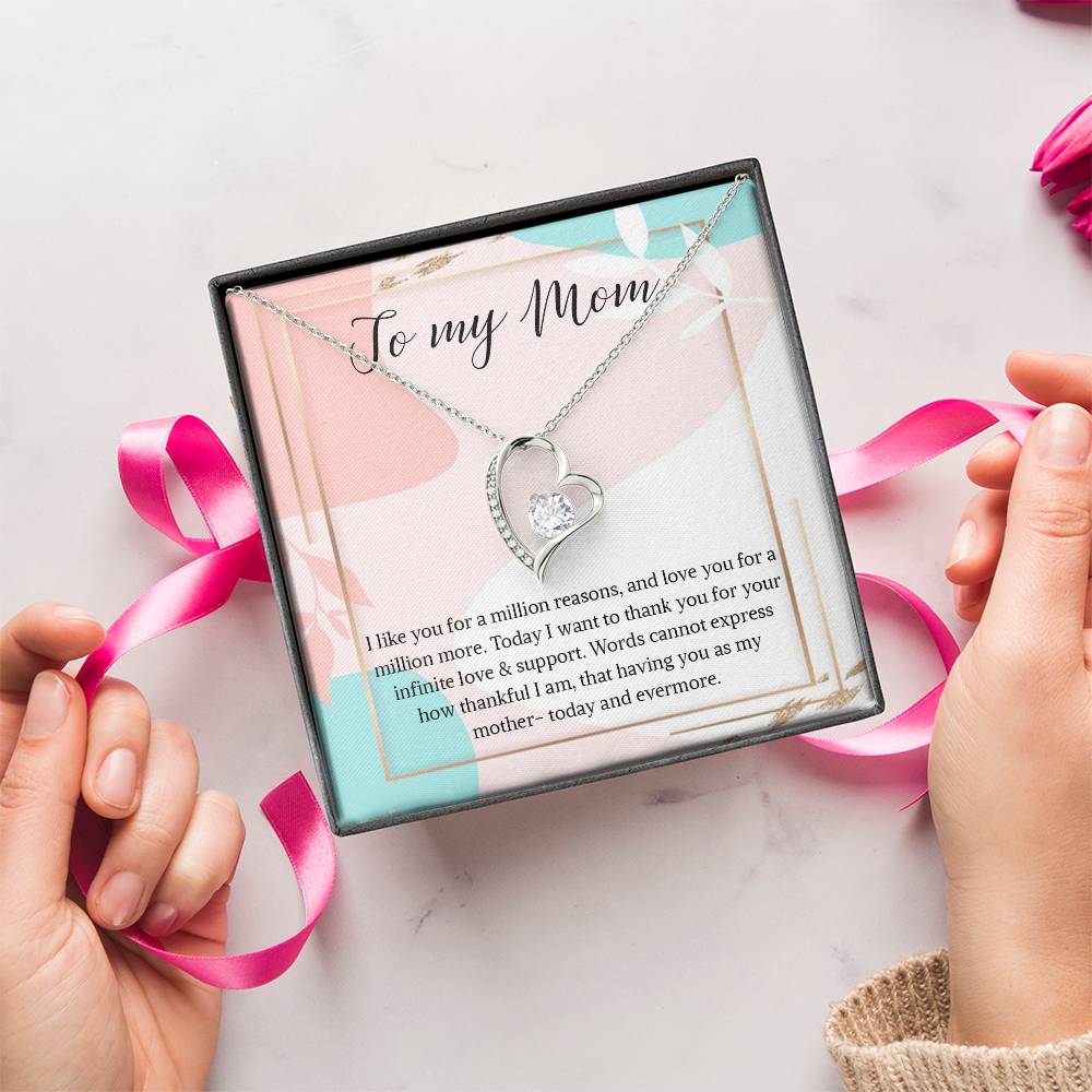 Necklace Gift For Mom To My Mom Necklace Gift For Mom Custom Mom Birthday Necklace Gift My Mom Jewelry Massage Box 1 Forever Love Necklace