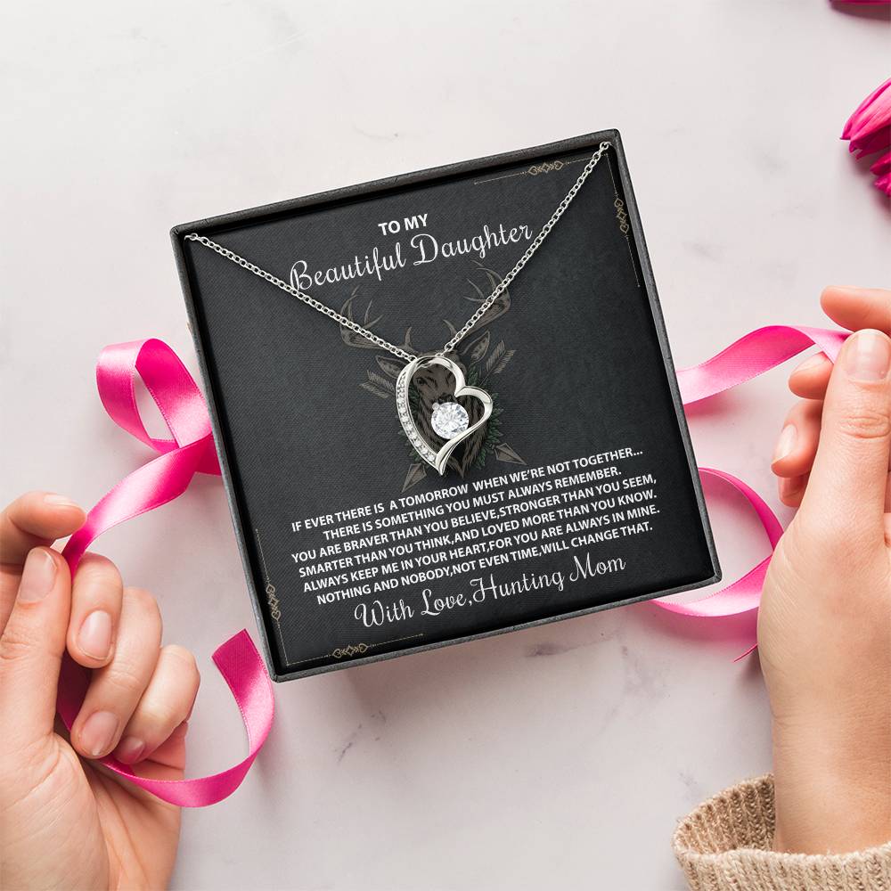 To My Daughter From Mom Necklace Mother To Daughter Gift Birthday Gift To Daughter From Mom Daughter Necklace Hunting Mom Necklace Forever Love Necklace