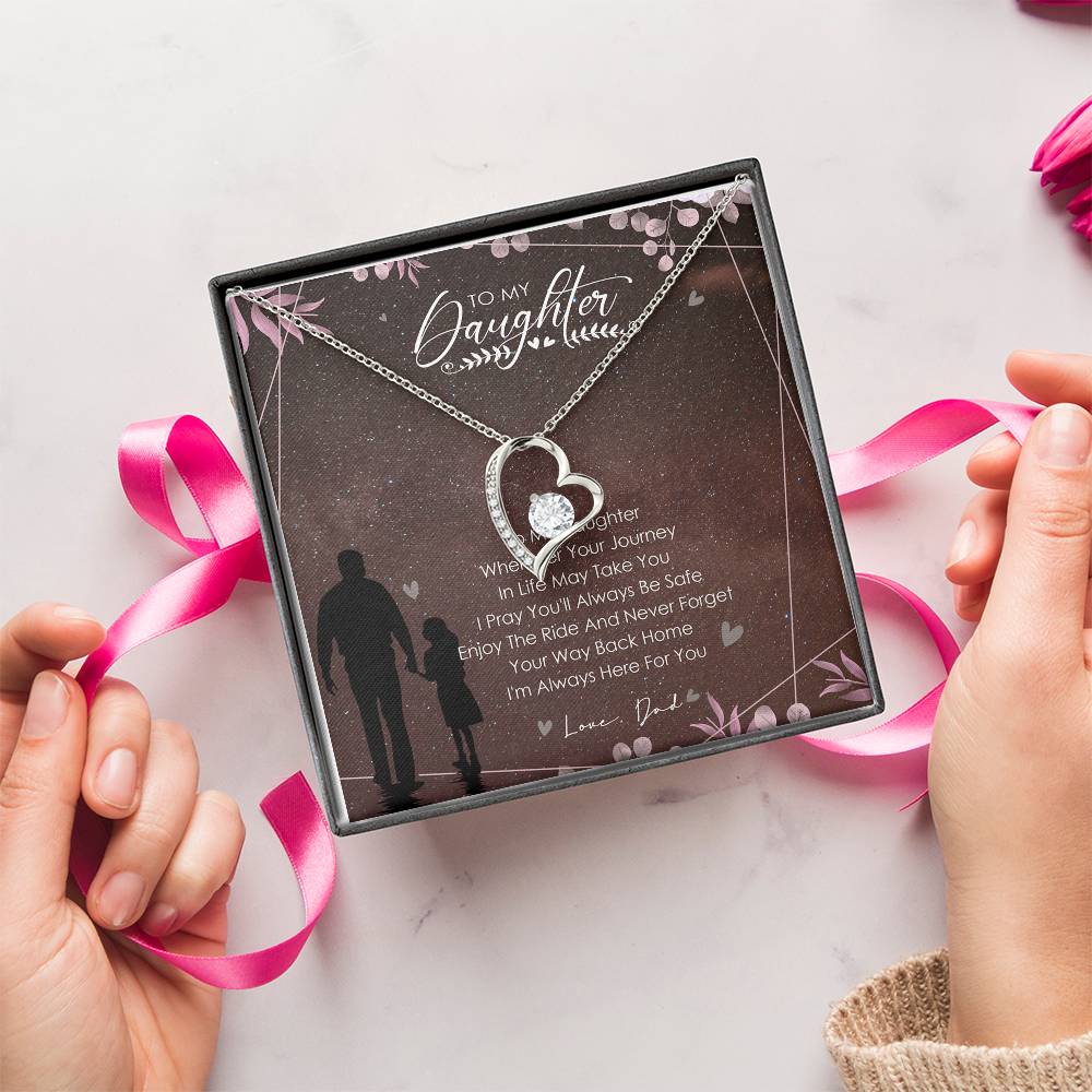 To My Daughter I Will Be Here For You Dragonfly Necklace Gift From Dad Father Daughter Necklace Father To Daughter Birthday Forever Love Necklace