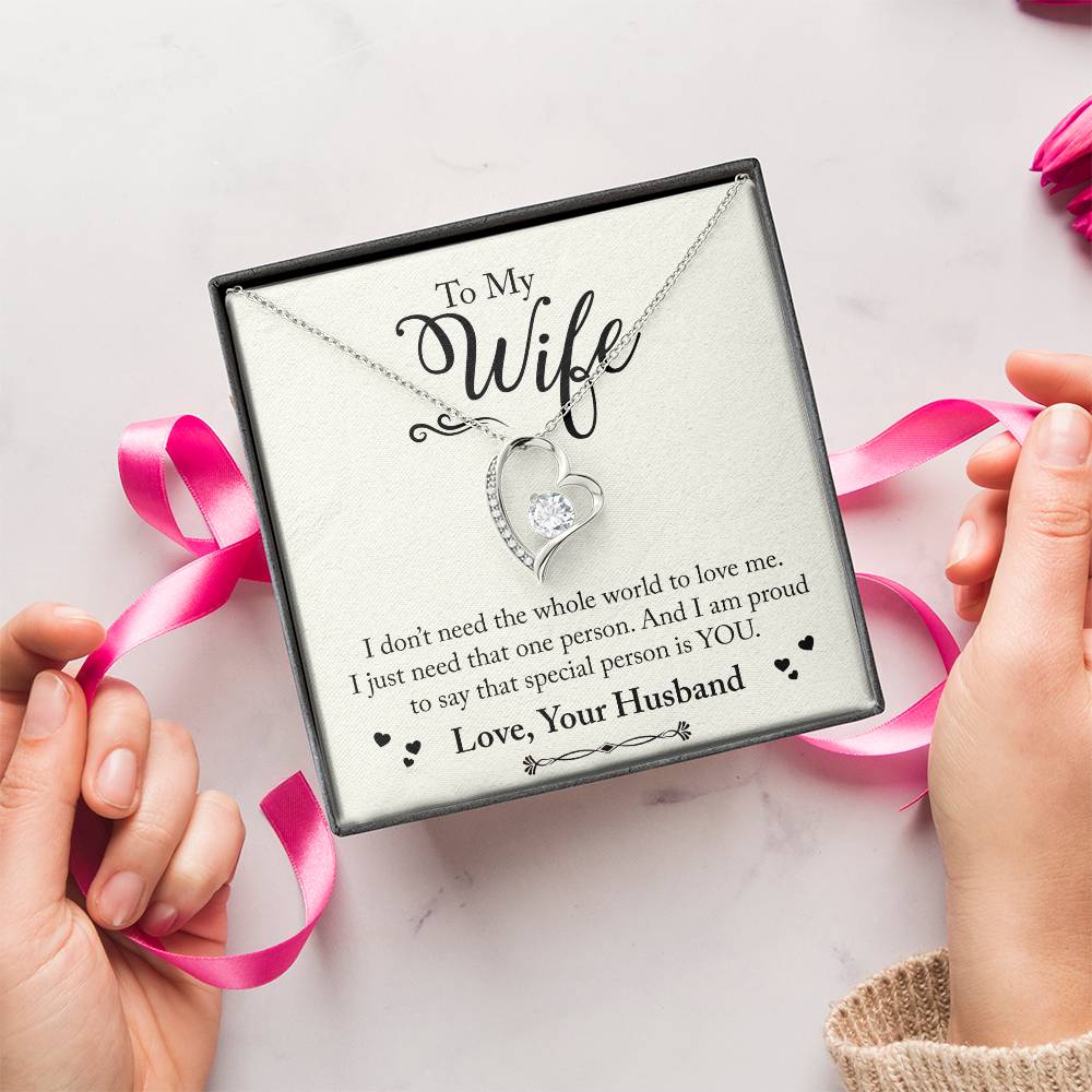 To My Wife - You're My Special Person - 925 Sterling Silver Pendant Forever Love Necklace
