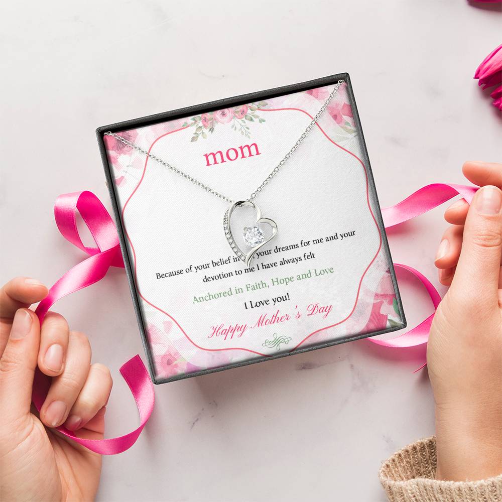 Mom I Love You Happy Mother's Day Necklace 1 Forever Love Necklace