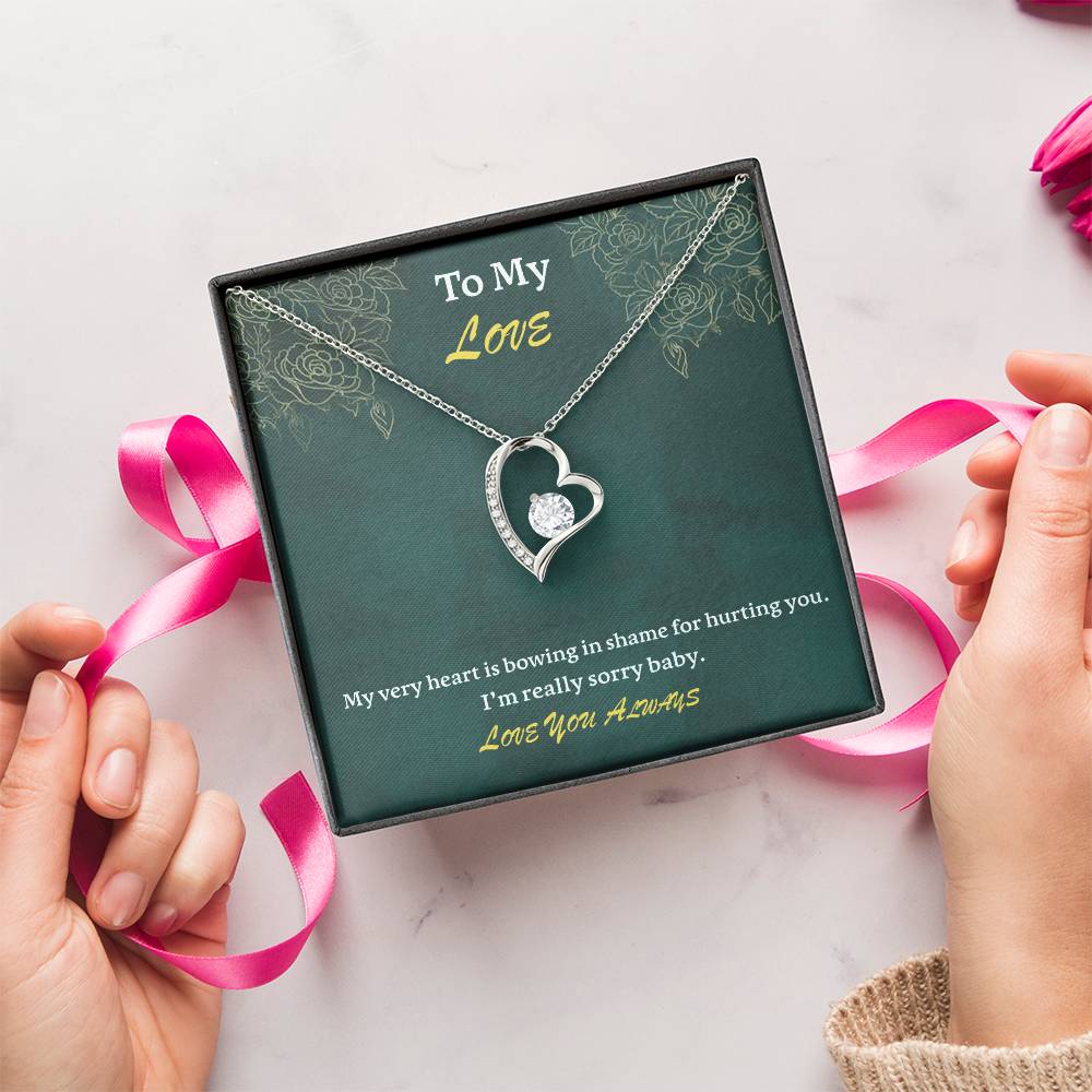 To My Love - I Am Sorry - 925 Sterling Silver Pendant Forever Love Necklace