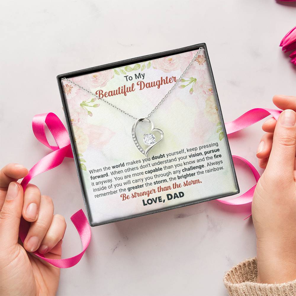 To My Beautiful Daughter Love Dad Necklace 1 Forever Love Necklace