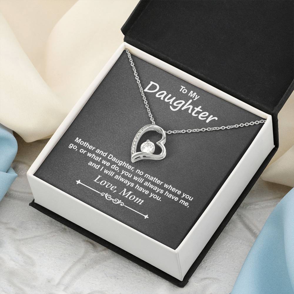 To My Daughter Necklace From Mom I Love You Always 1 Forever Love Necklace