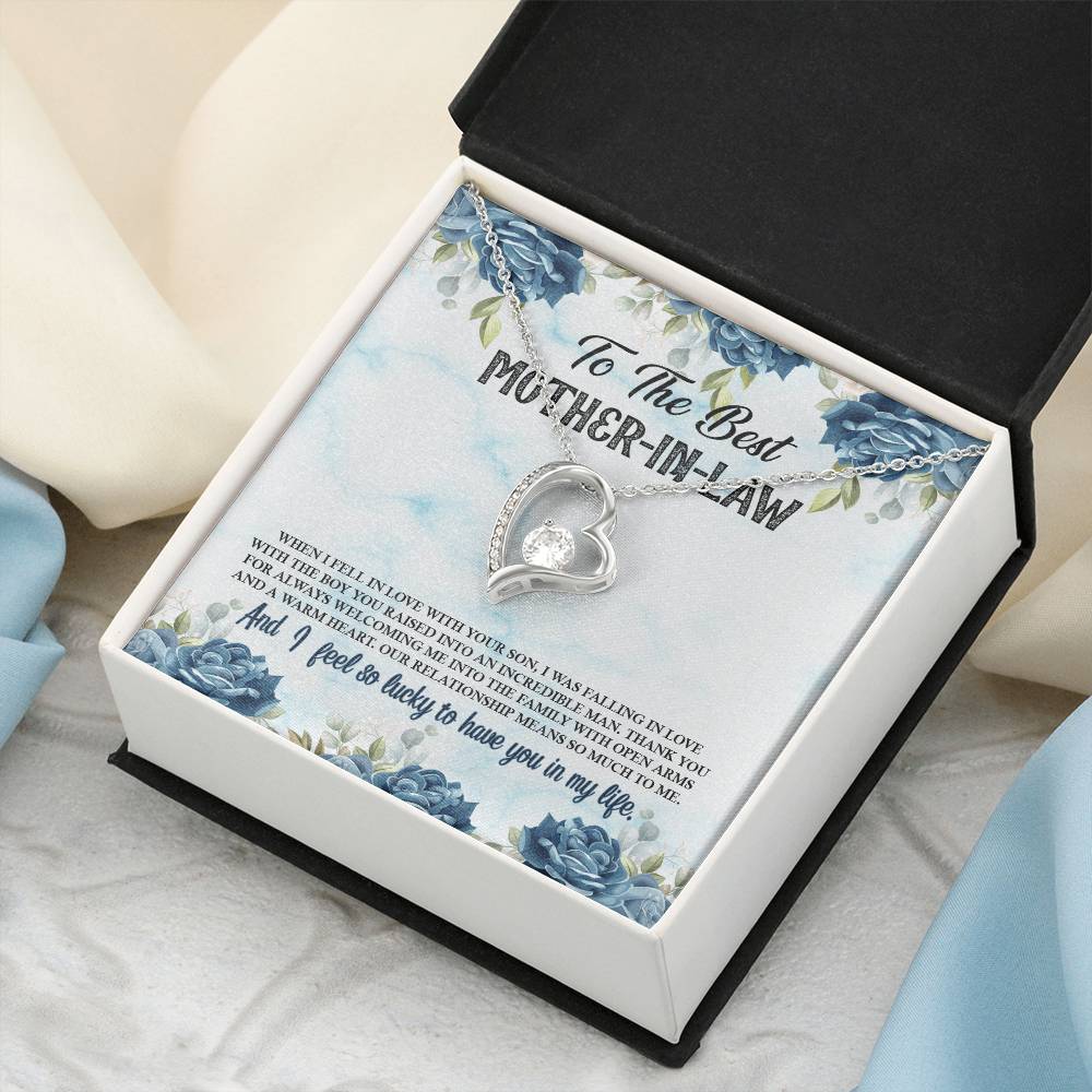 To The Best Mother-In-Law From Daughter-In-Law - Forever Necklace - Lucky To Have You In My Life Forever Love Necklace