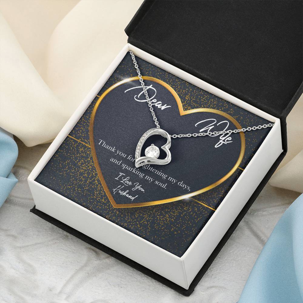 Anniversary Gift For Wife To My Wife Necklace Present For Wife Marriage Gifts Gift Ideas For Wife Wife Heart Necklace Birthday Forever Love Necklace