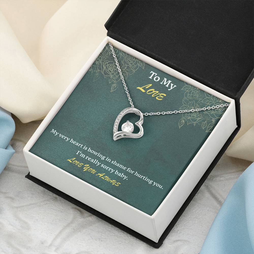 To My Love - I Am Sorry - 925 Sterling Silver Pendant Forever Love Necklace