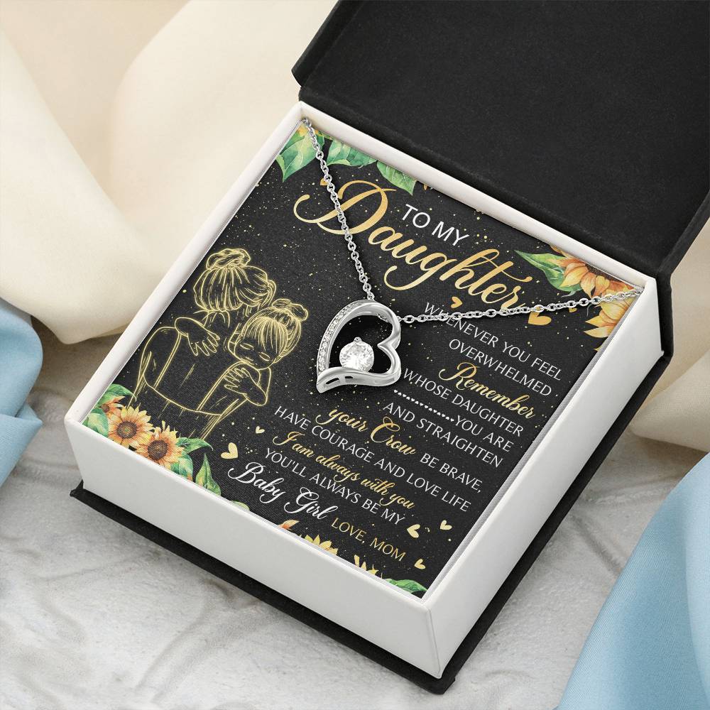 To My Daughter My Baby Girl Infinity Heart Necklace Birthday Message Card Sentimental Gift Mother To Daughter Daughter Jewelry Mother Daughter Forever Love Necklace