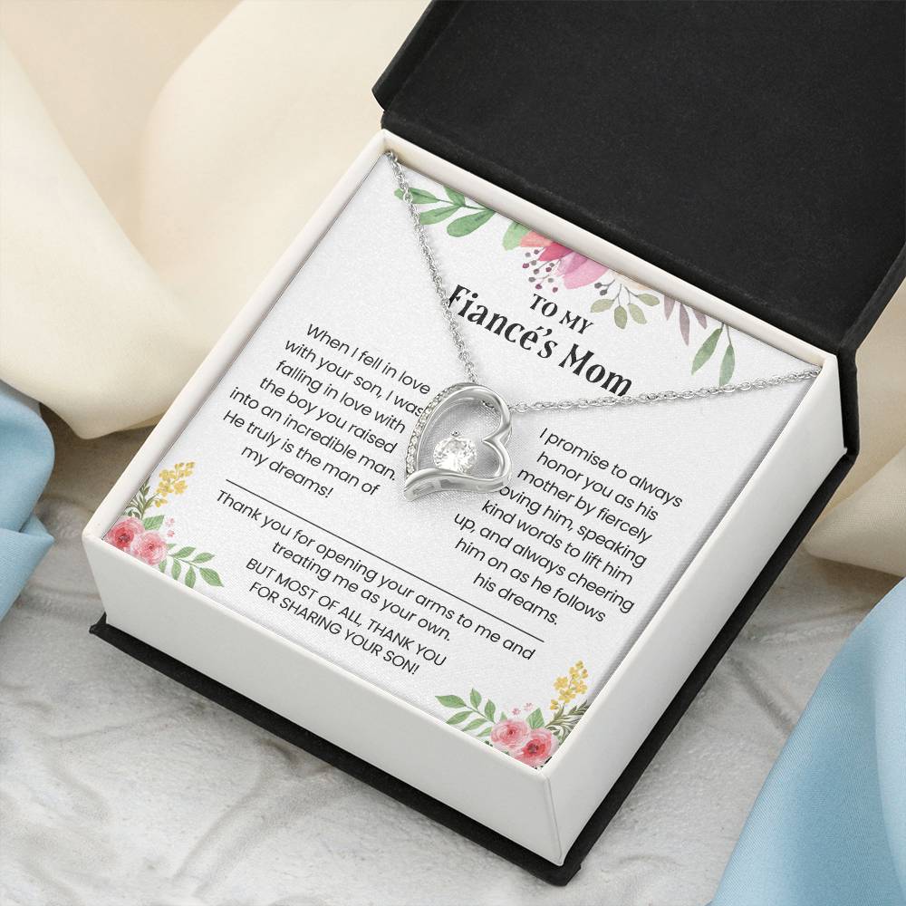 To My Fiancé's Mom Love Fiancé's Mom Necklace Gift To My Fiancés Mom Future Fiancés Mom Present Gift For Fiancé's Mom Birthday New Fiancés Mom Forever Love Necklace