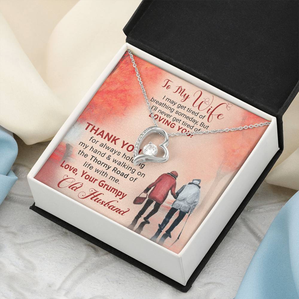 To My Wife Grumpy Old Husband Anniversary Gift For Wife Birthday Gift For Wife Gift For Wife Necklace For Wife Gift For Wife Birthday Forever Love Necklace
