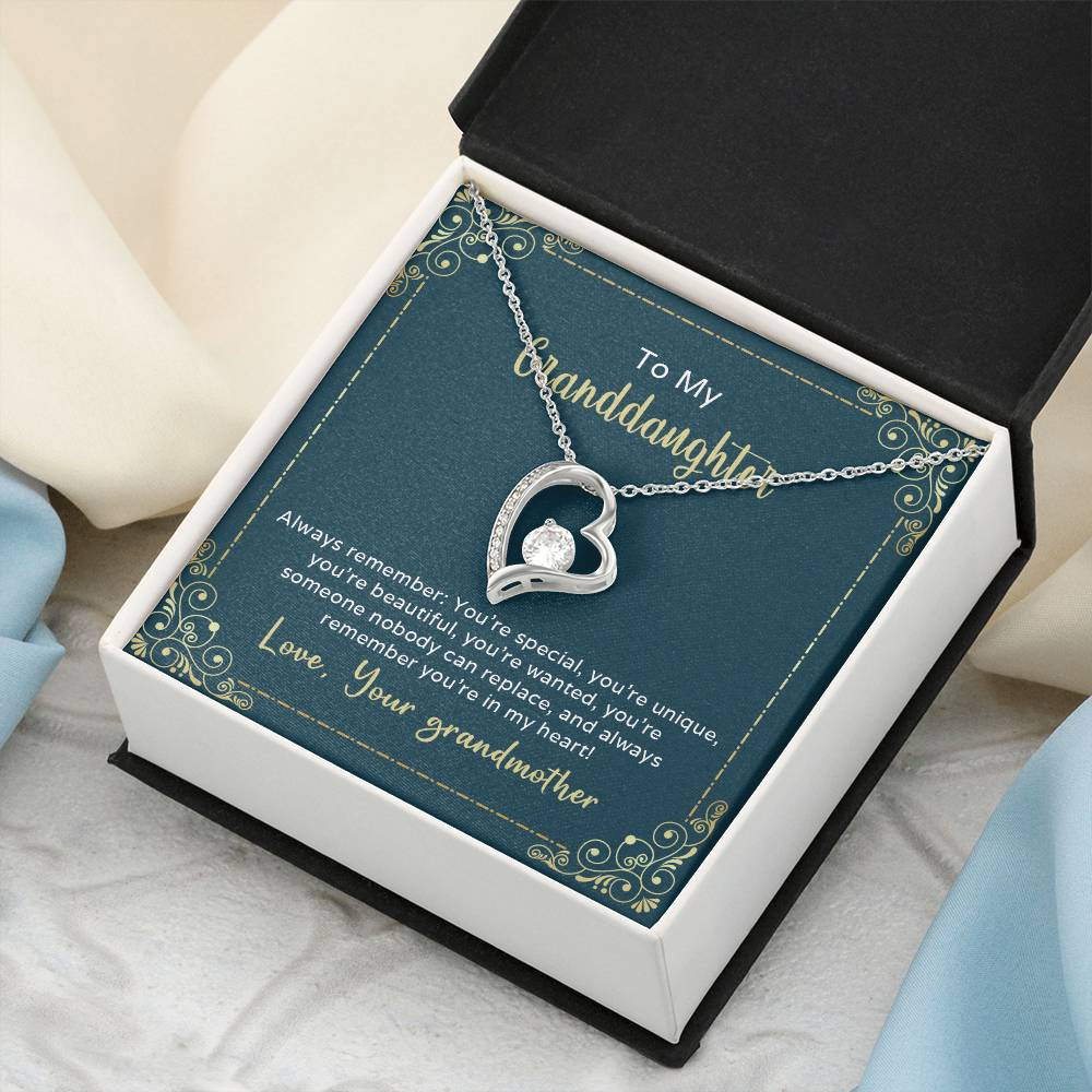 To My Granddaughter Always Remember You're Special Forever Love Necklace