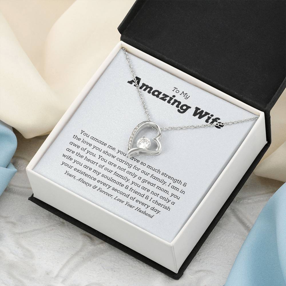 To My Wife Necklace Valentines Gift For Wife Romantic Gifts For Her Anniversary Gift For Wife Wife Valentine Necklace Forever Love Necklace
