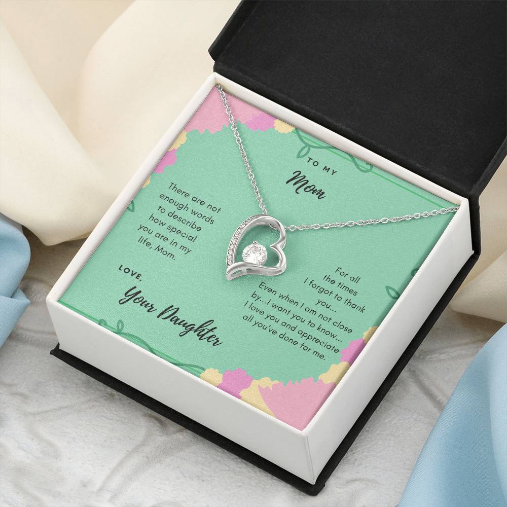 To Mom Thank You Necklace Forever Love Necklace
