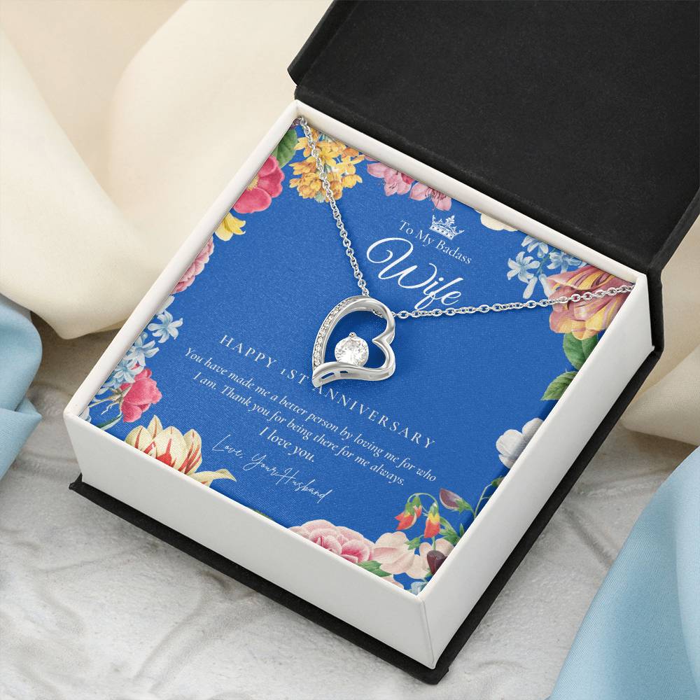 1 Year Anniversary Gift For Wife  1 Year Anniversary Gifts  1 Year Wedding Anniversary Gift Ideas  1St Wedding Anniversary Gift For Her Forever Love Necklace