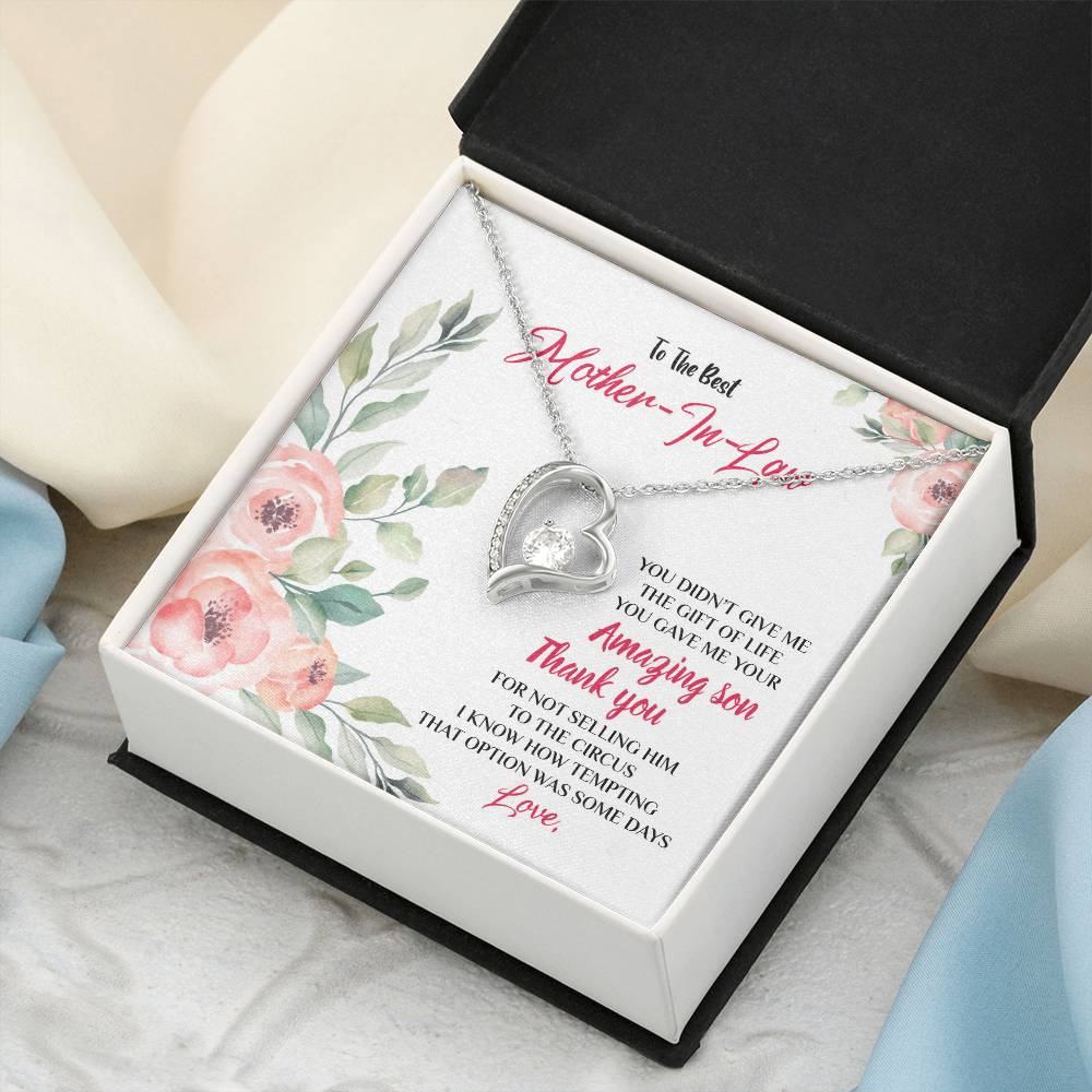Happy Mother's Day Gift Best Mother In Law Forever Love Necklace
