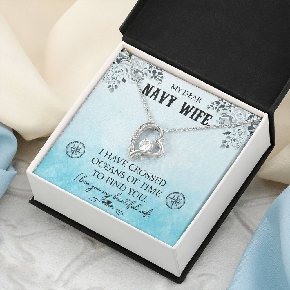 Proud Navy Wife Forever Love Necklace