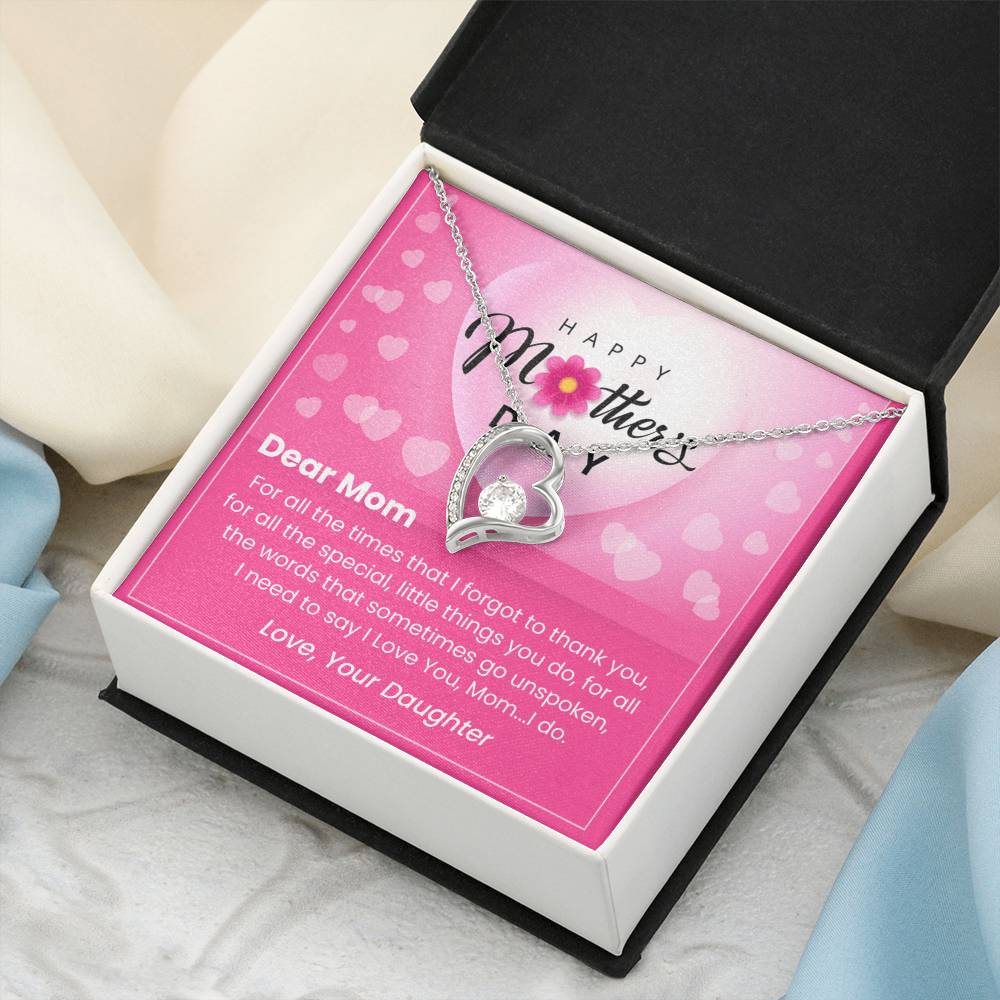Dear Mom- Gift For Mom- Mother's Day Gift Forever Love Necklace