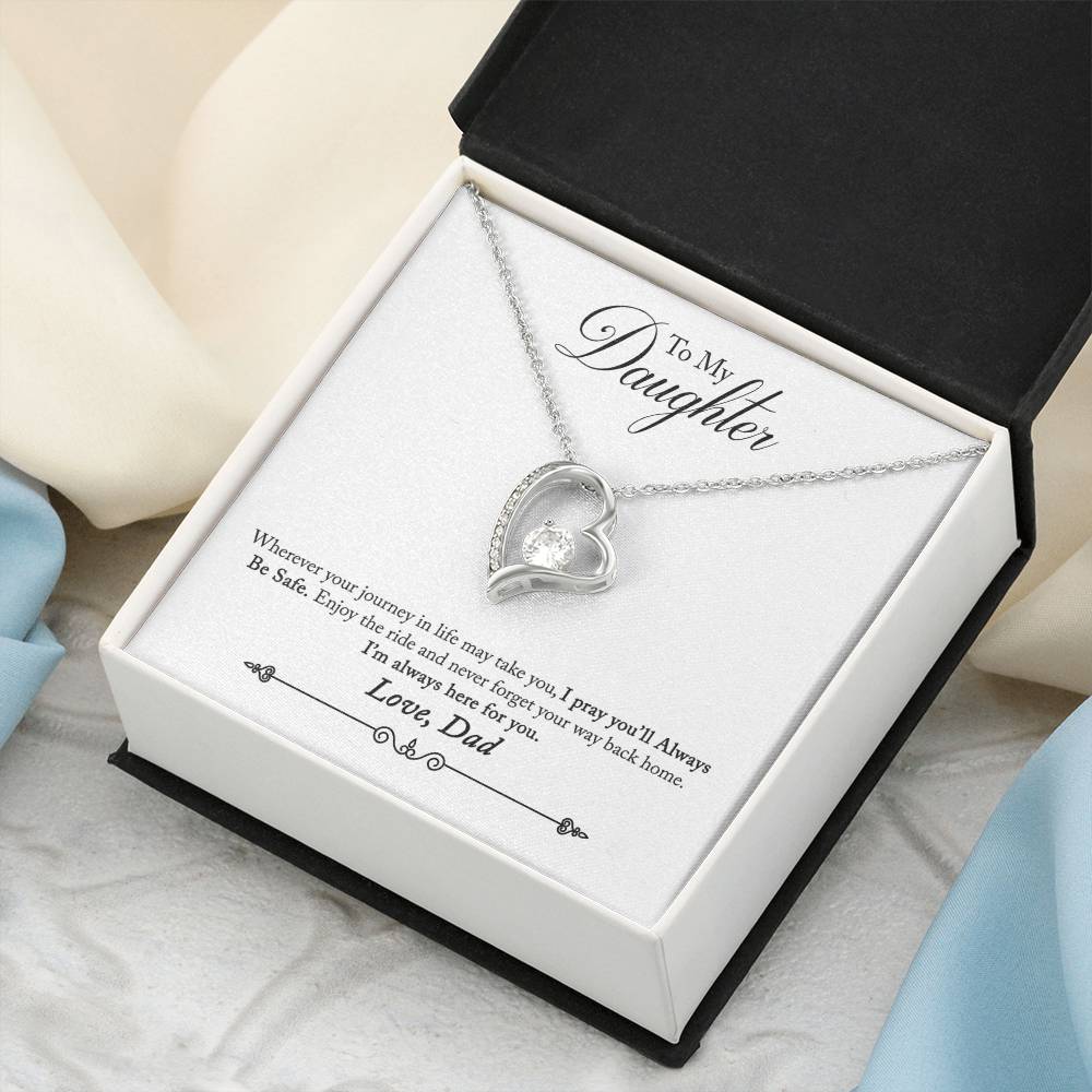 To My Daughter - I'm Always Here For You Forever Love Necklace