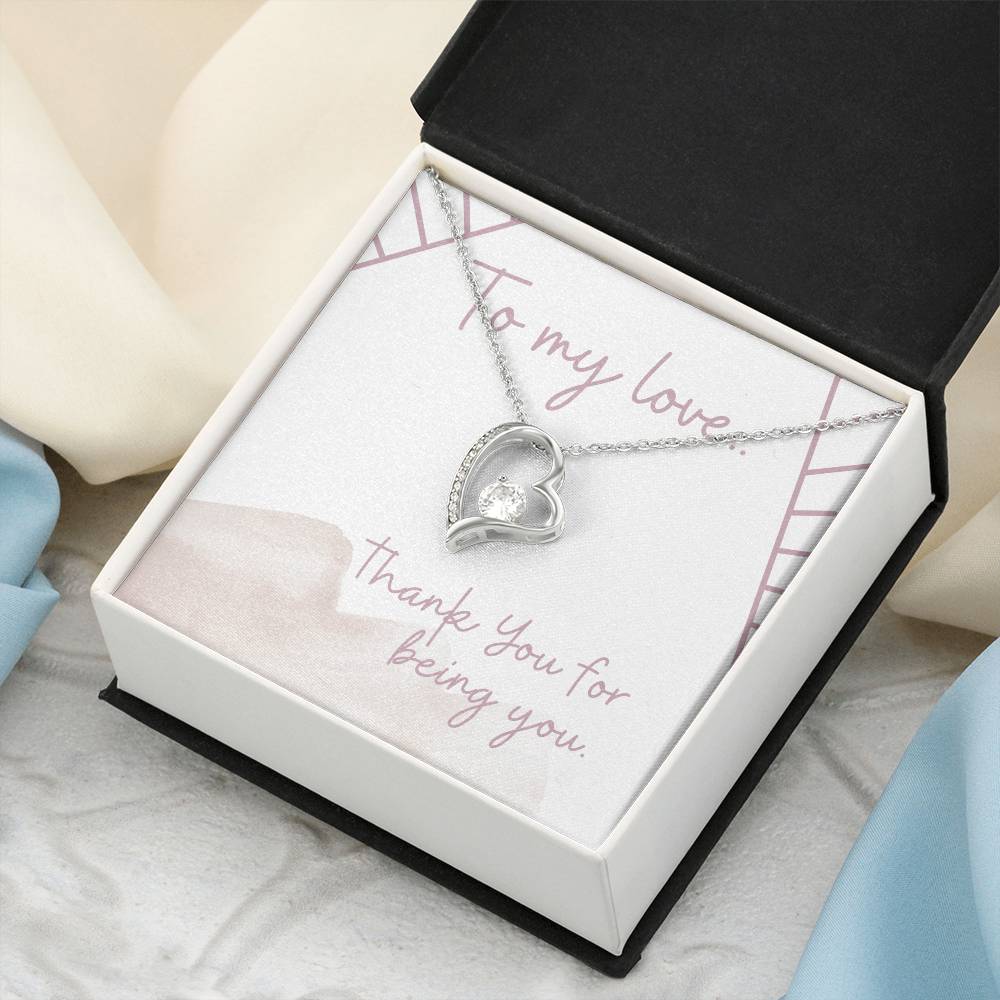 To My Love.. Forever Love Necklace 14K White Gold Or 18K Yellow Gold Forever Love Necklace