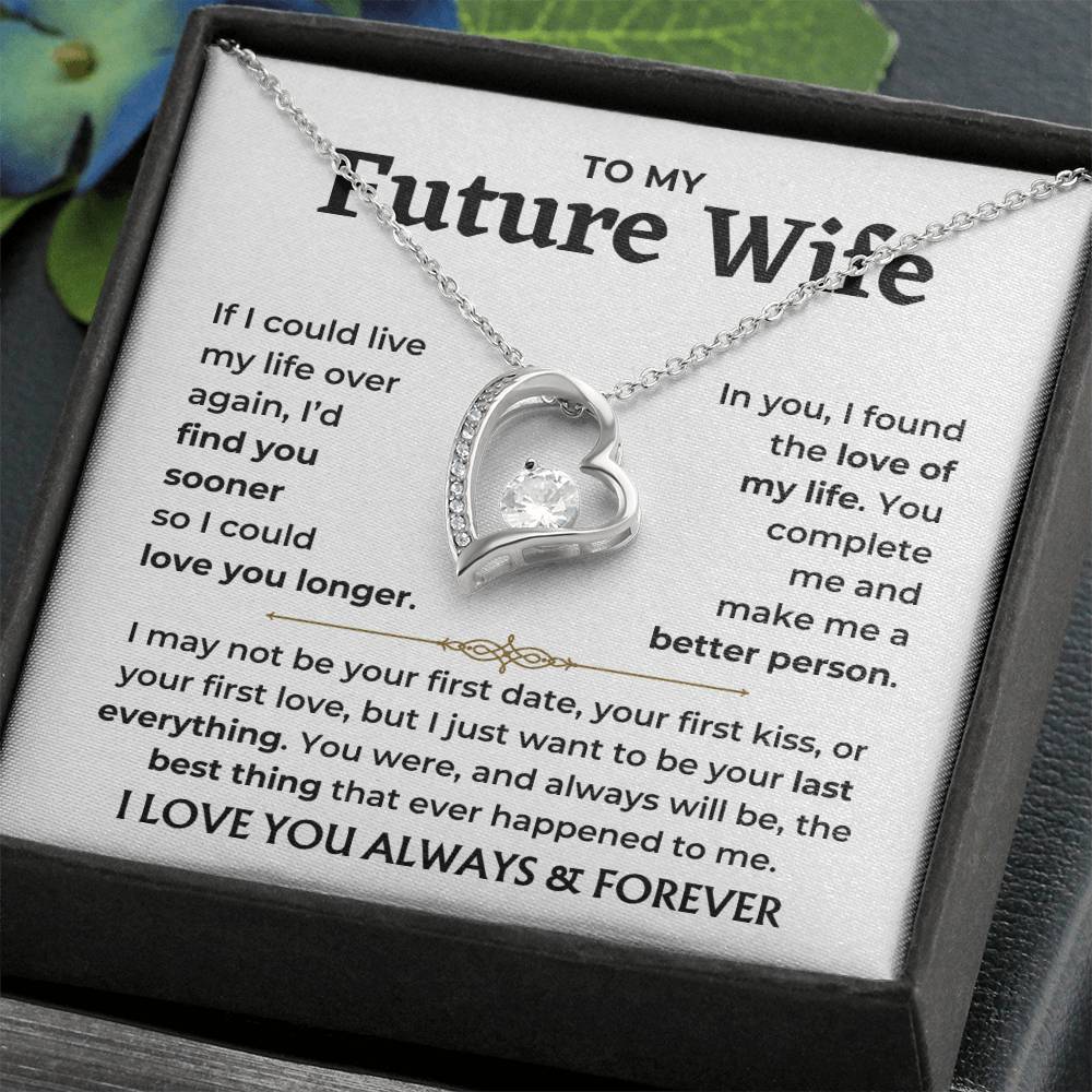 To My Future Wife - You Complete Me Forever Love Necklace Gift Set - Forever Love Necklace