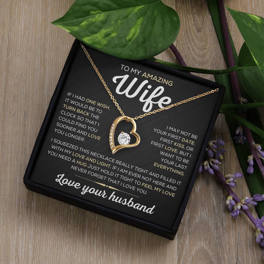 To My Amazing Wife  One Wish  Forever Love Necklace Forever Love Necklace