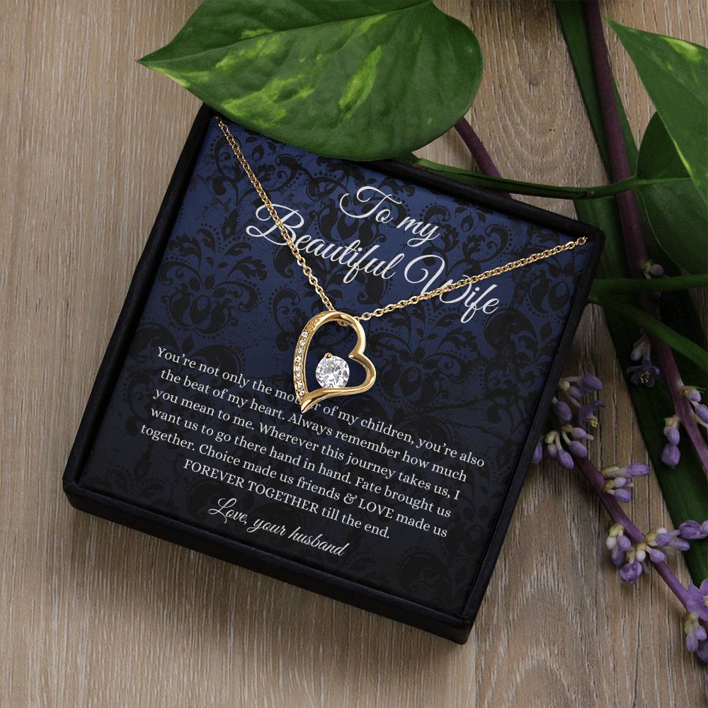 To My Beautiful Wife From Husband Forever Love Necklace