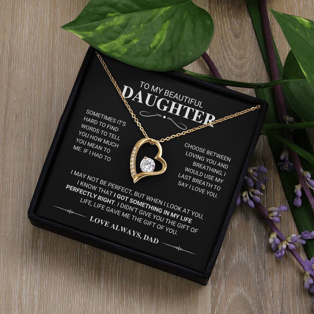Daughter My Last Breath Forever Love Necklace Gift Forever Love Necklace