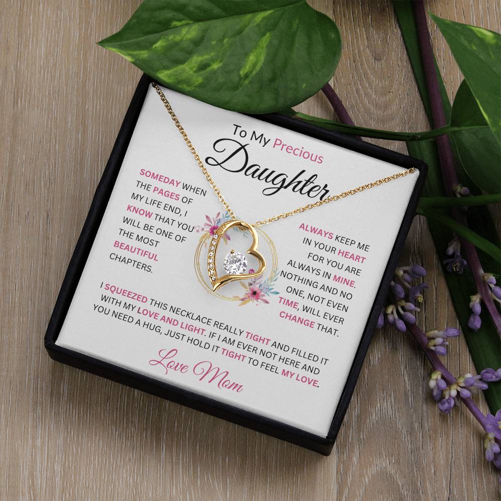 To My Precious Daughter  Someday When The Pages Love Mom Necklace Forever Love Necklace