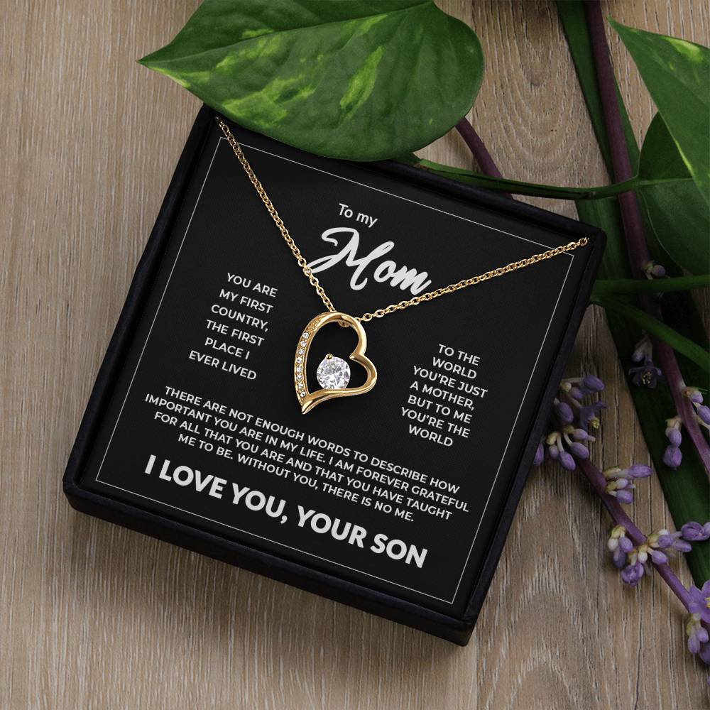 To My Mom - Without You There Is No Me Forever Necklace Forever Love Necklace