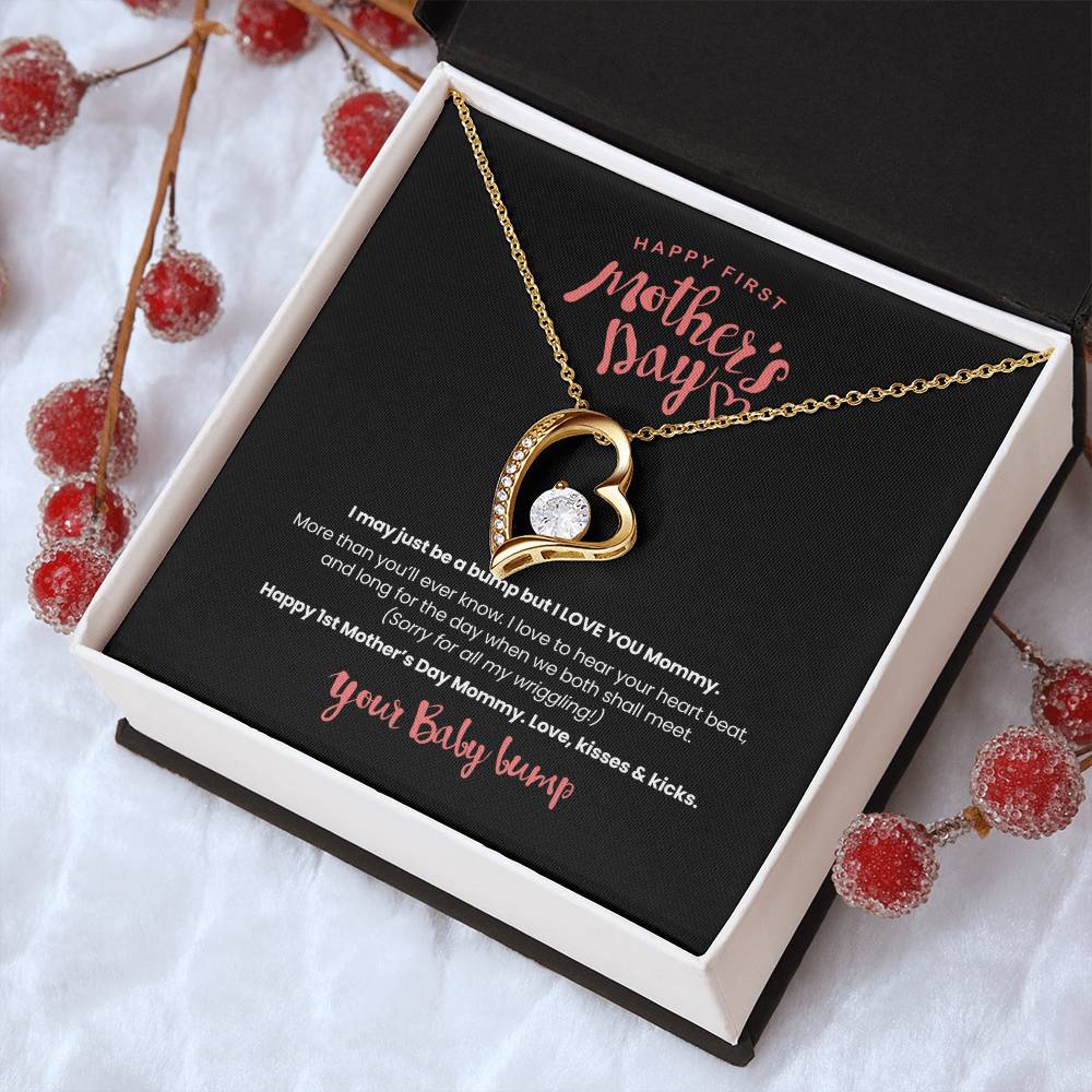Happy First Mother's Day – Love Your Baby Bump! Forever Love Necklace