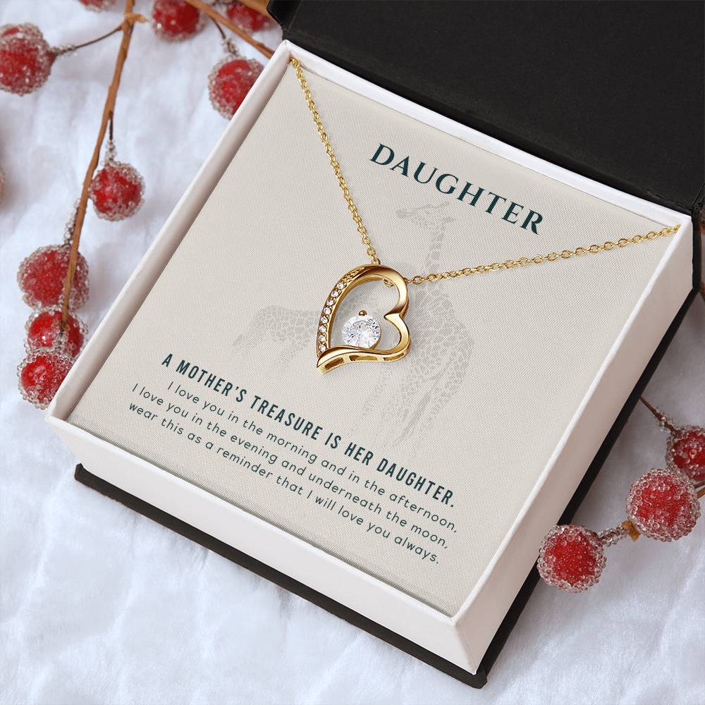 To My Giraffe Daughter Necklace - A Mother's Treasure Forever Love Necklace