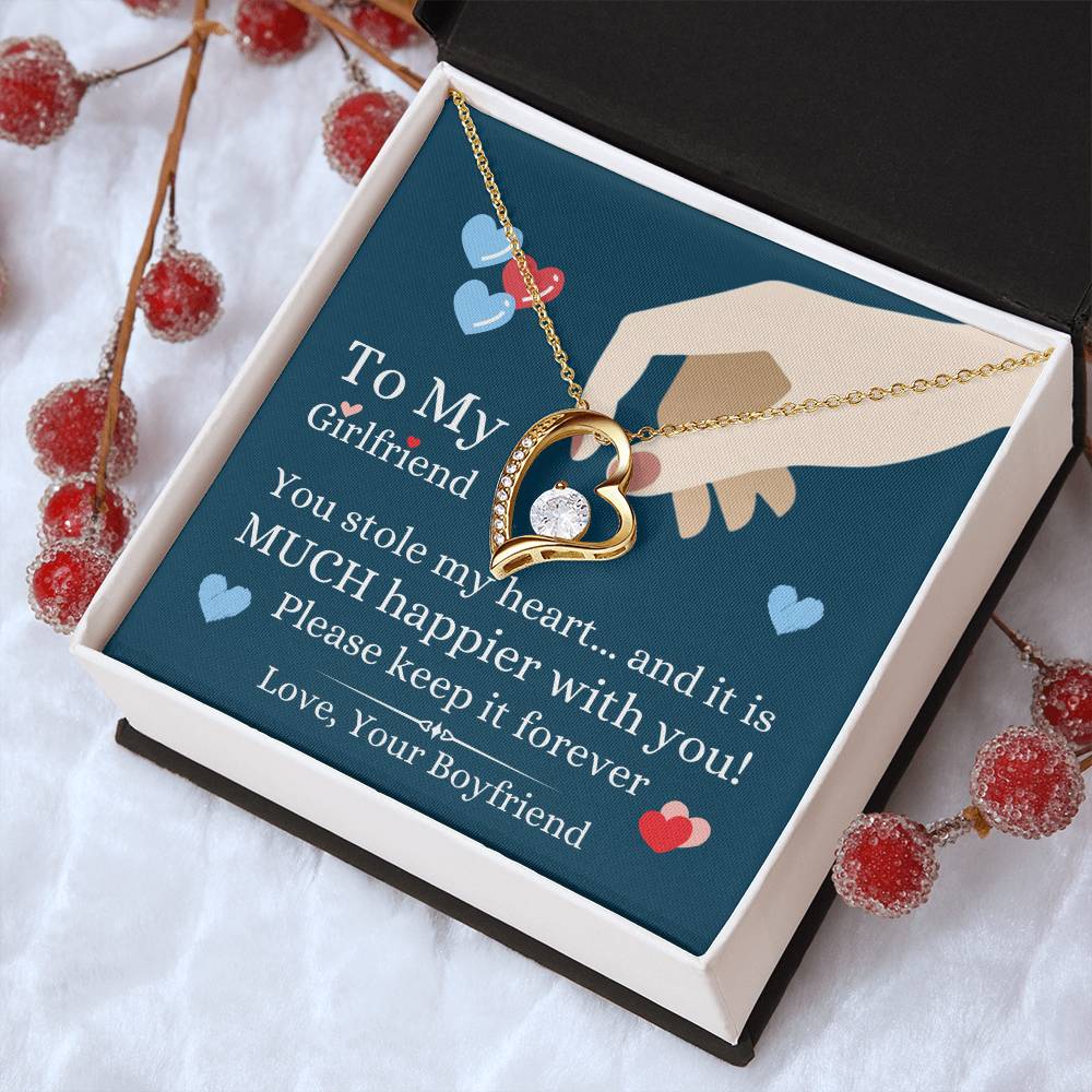 To My Girlfriend  You Stole My Heart Necklace 1 Forever Love Necklace