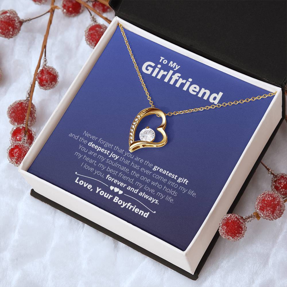 To My Girlfriend My Greatest Gift & Deepest Joy Necklace 1 Forever Love Necklace